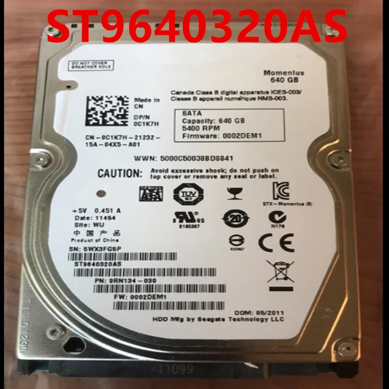 90% Новый Оригинальный жесткий диск для Seagate 640GB 2,5 