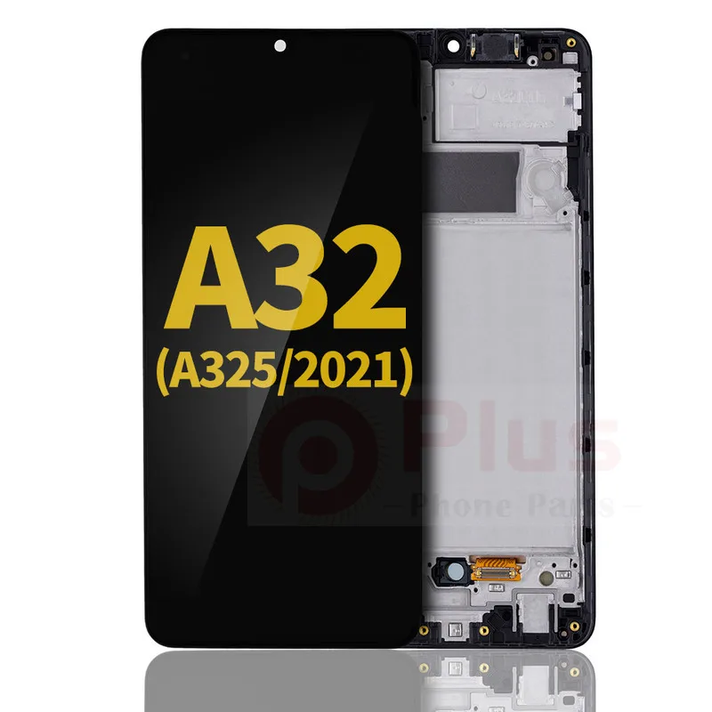 AMOLED дисплей в сборе с заменой рамки для Samsung Galaxy A32 (A325/ 2021) (восстановленный) (потрясающий черный)