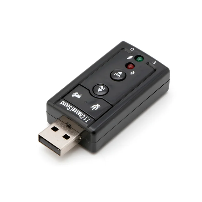 B2RC USB2.0 Внешний 7,1-канальный 3D адаптер виртуальной звуковой карты для ПК Ноутбука Черный