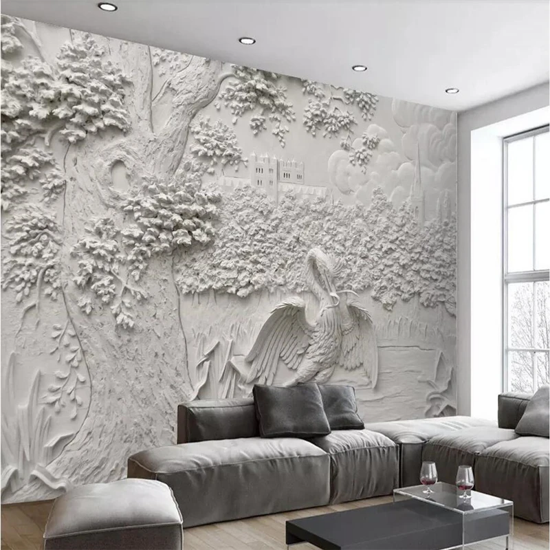 beibehang papel de parede Пользовательские обои фреска 3d рельефное дерево кран ТВ фон обои домашний декор 3d обои