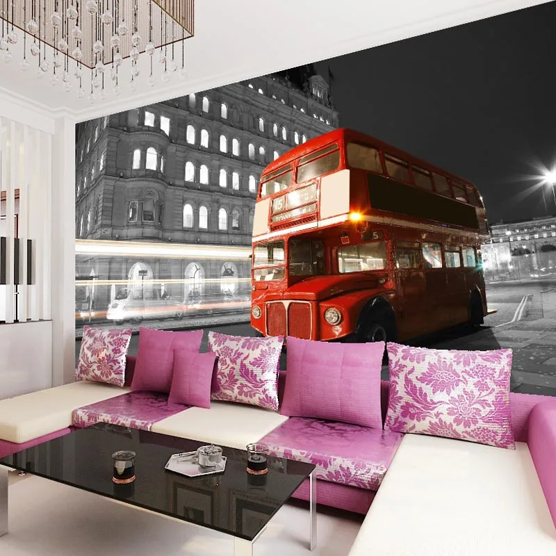 beibehang лондонские автобусы бесшовная большая фреска диван ТВ фон нетканые обои 3d настройка персонажа papel de parede