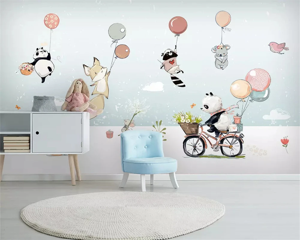 beibehang Пользовательские модные классические обои papel de parede 3d милые животные воздушный шар фон детской комнаты настенная живопись