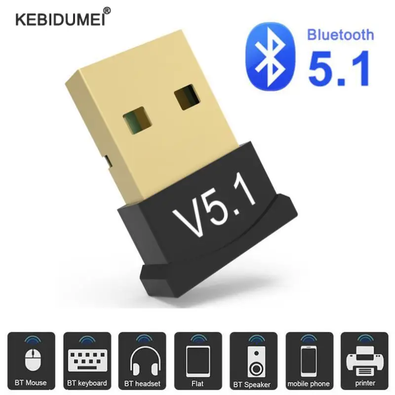 Bluetooth 5.1 USB Передатчик Приемник Мини аудио Bluetooth Ключ Беспроводной адаптер BT Драйвер Бесплатно для компьютера ПК Ноутбук Мышь
