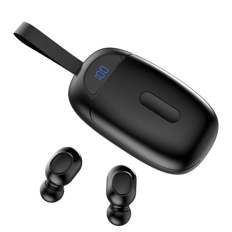 Bluetooth Наушники 5.0, Беспроводные наушники С активным шумоподавлением, глубокий бас, стерео, спортивные наушники-вкладыши, двойные с зарядным устройством