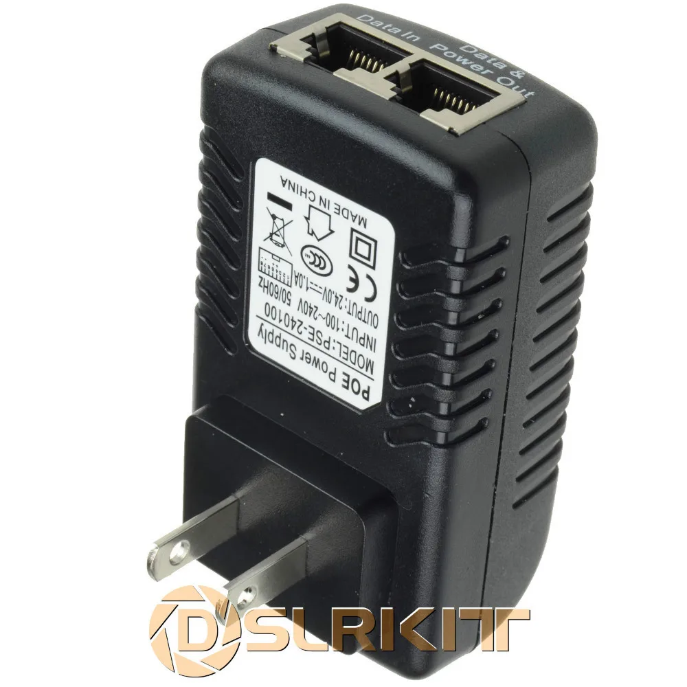 DSLRKIT 24V 1A PoE Инжектор Питание через адаптер Ethernet