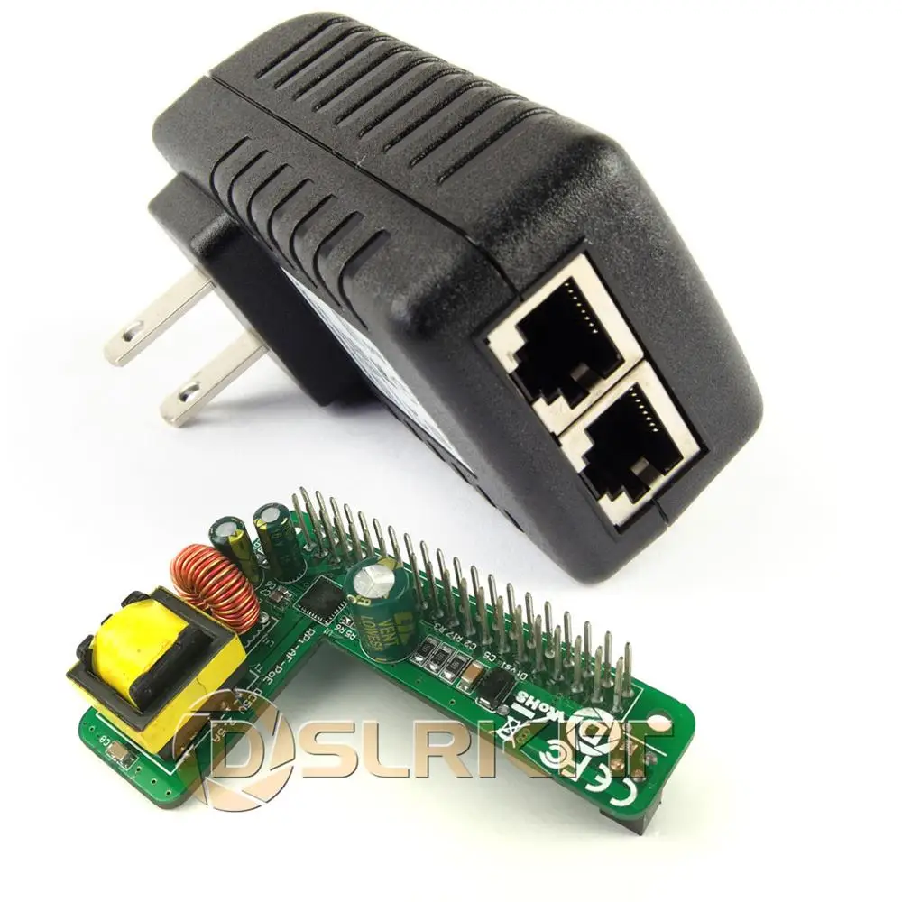 DSLRKIT Gigabit Raspberry Pi 4 4B 3B + 3B Plus PoE Kit (шляпа + инжектор), питание по Ethernet