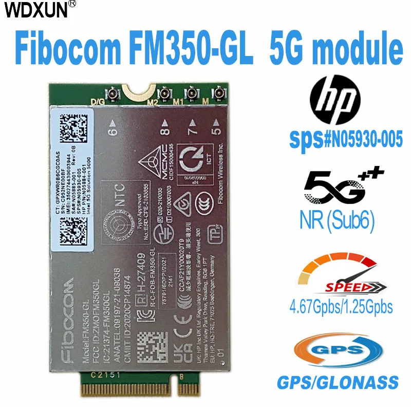 fibocom FM350-GL Intel 5G Solution 5000 Moudle M2 поддерживает 5G NR Для HpSpectre x360 7940hs 830 G8 845G8 14 Конвертируемый FM350