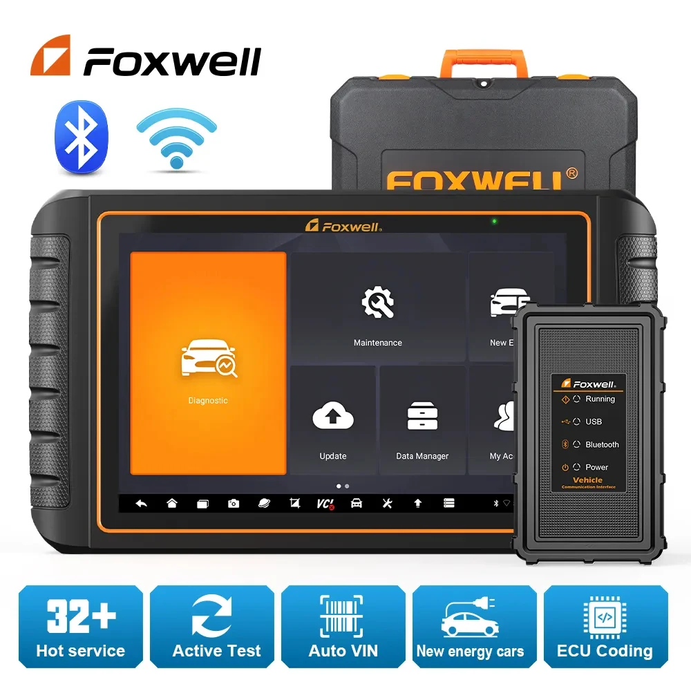 Foxwell GT75 Автомобильный OBD OBD2 Полносистемный диагностический сканер ECU Кодирующий Двунаправленный тест OBD2 Bluetooth Профессиональный сканер