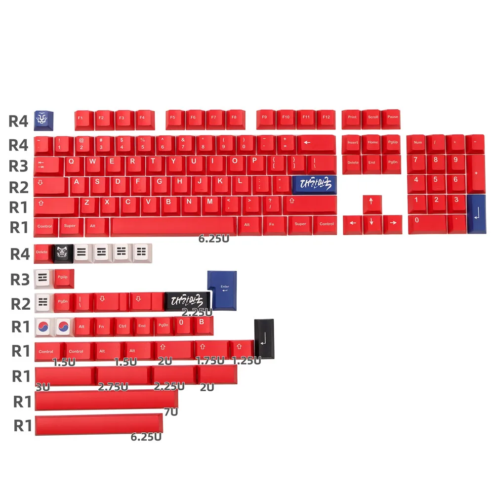 GMK Red Devils PBT Keycap 142 Клавиши Вишневый Профиль Сублимация краски Механическая Клавиатура Keycaps ISO Enter Для GH60 GK61 GK64 68 75