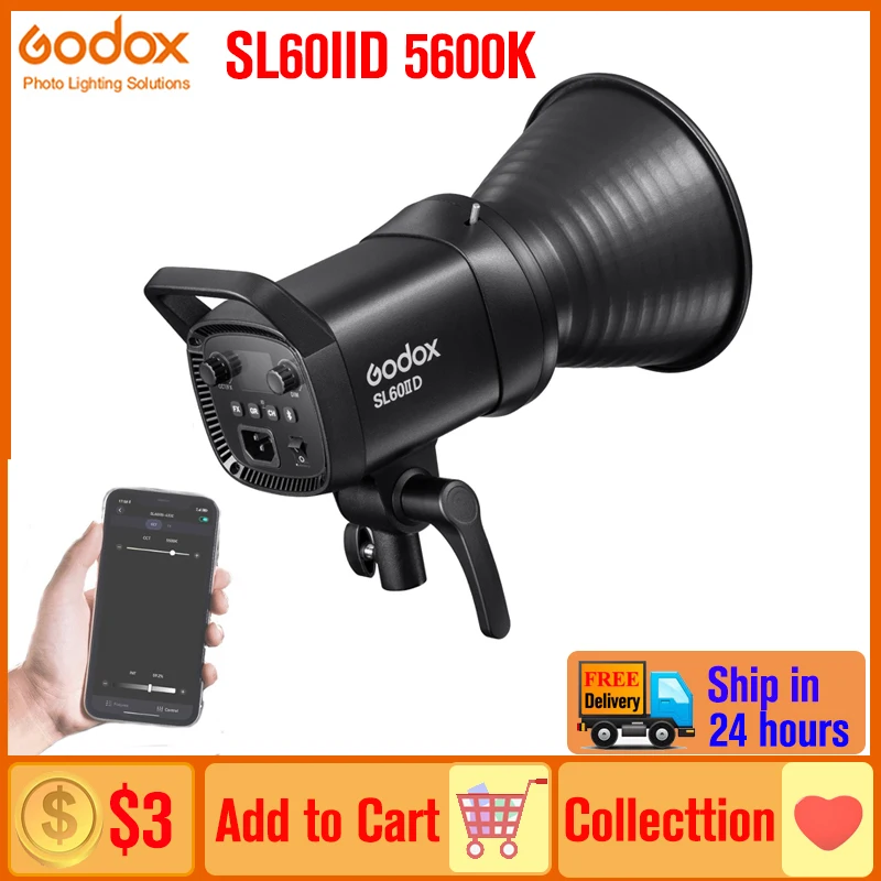 Godox SL60IID SL60 II SL60IIBi SL60II Bi SL60W COB светодиодный Видеосигнал Непрерывного Действия с Креплением Bowens для Студийной Видеозаписи
