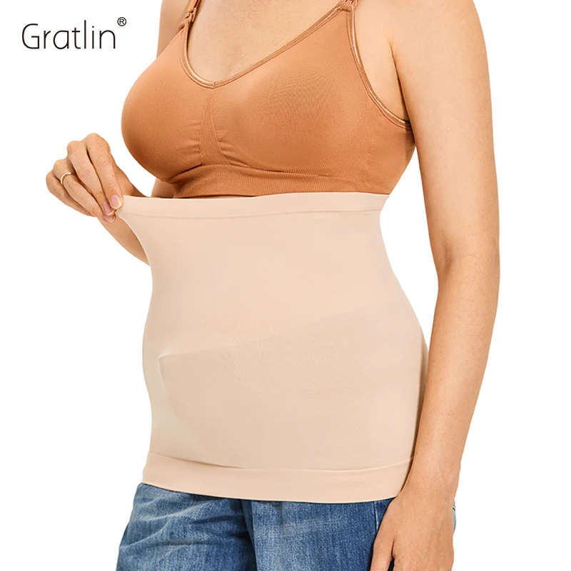 Gratlin Эластичный Бесшовный Бандаж для беременных на живот, Расширители Талии, Корсетный пояс, Корректирующее белье для беременных