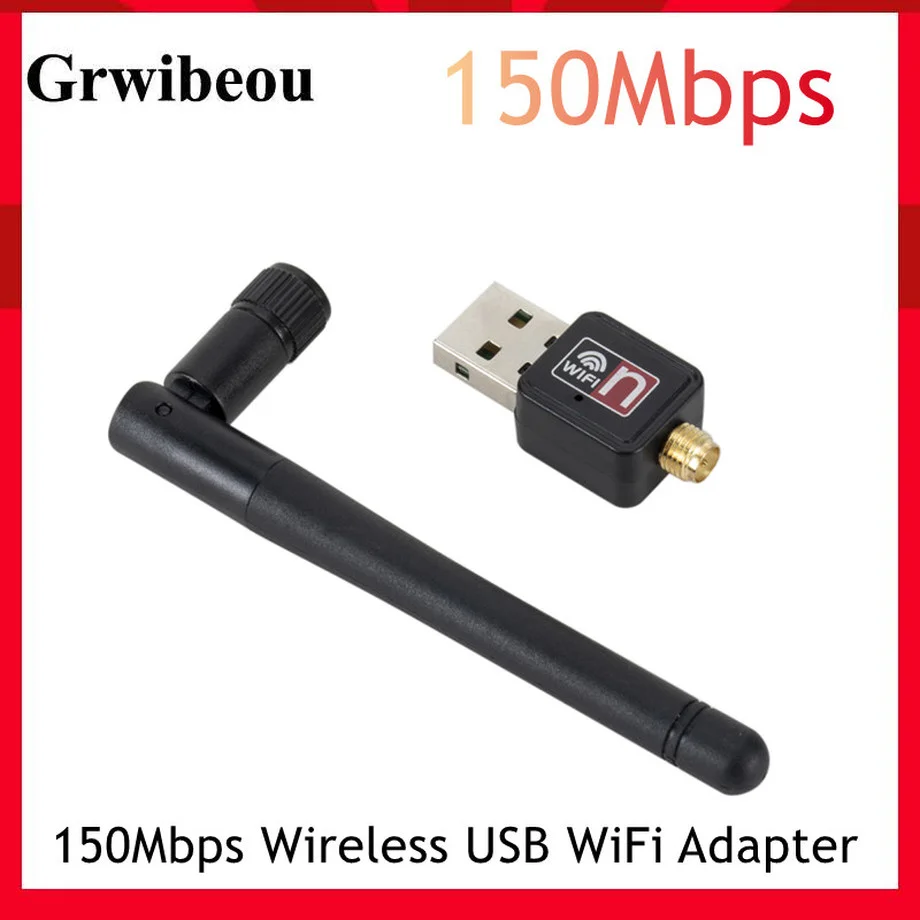 Grwibeou Mini 150 Мбит/с Беспроводной USB WIFI Адаптер Сетевая карта 802.11n Ethernet WI-FI Ключ Бесплатный CD Драйвер Для Настольного ПК Ноутбука