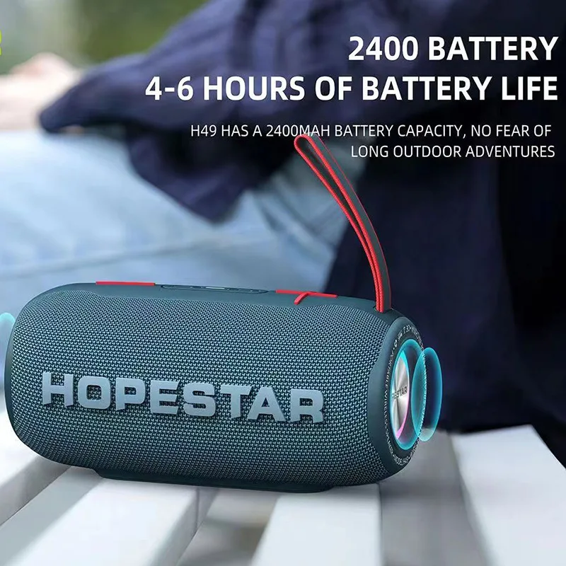 HOPESTAR H49, портативный беспроводной звук на открытом воздухе, водонепроницаемый стереофонический сабвуфер, Bluetooth-динамик, спортивное подключаемое радио Caixa De Som