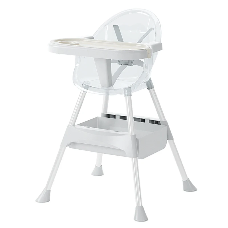 HY Прозрачный Детский стульчик для еды С Регулируемой Высотой Бытовой стульчик для кормления с подушкой Портативный Детский стульчик для кормления на 6-36 месяцев