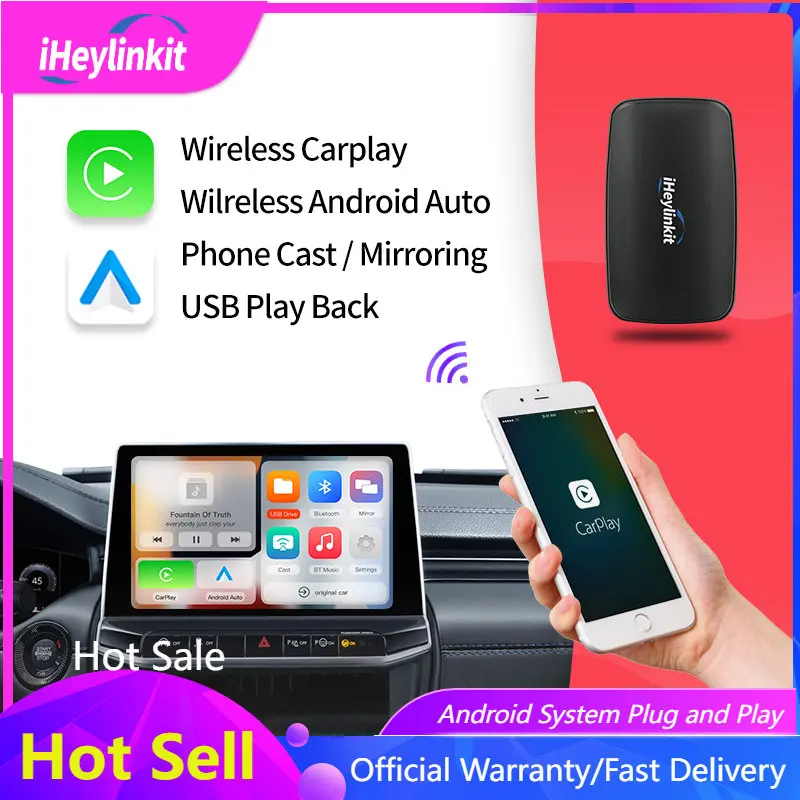 iHeylink AI BOX CarPlay Беспроводной Android Автоматический Ключ 11 Система Зеркальной Связи Bluetooth Музыкальный Мобильный HD для Audi Ford Honda VW Kia