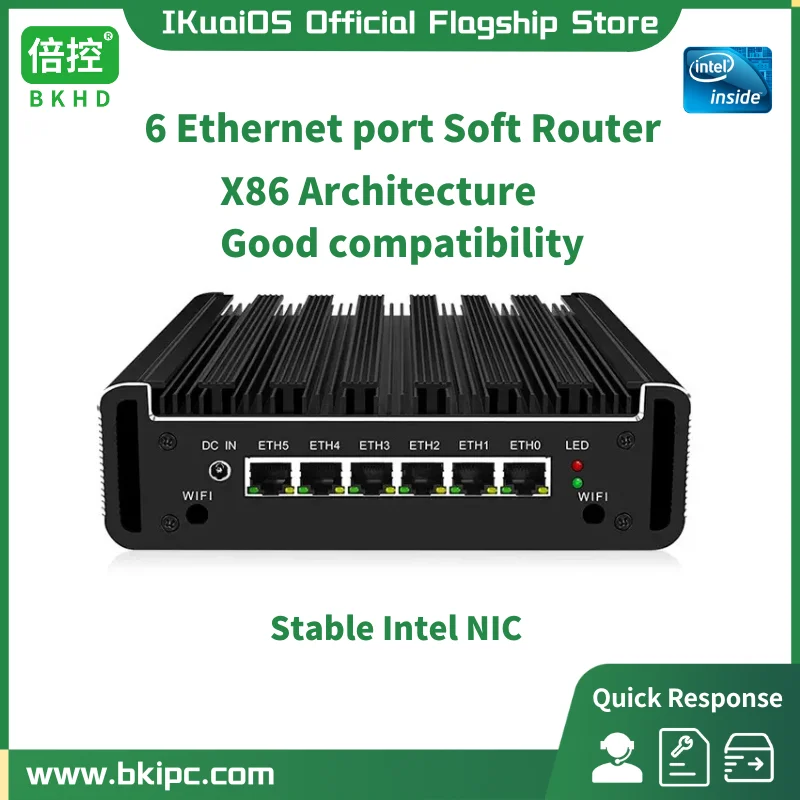 IKuaiOS G31 6/8Gen Gigabit Ethernet Безвентиляторный Мягкий Маршрутизатор Коммерческий Домашний Брандмауэр Поддержка Pfsense MikrotikOS SophosFW Intel NIC