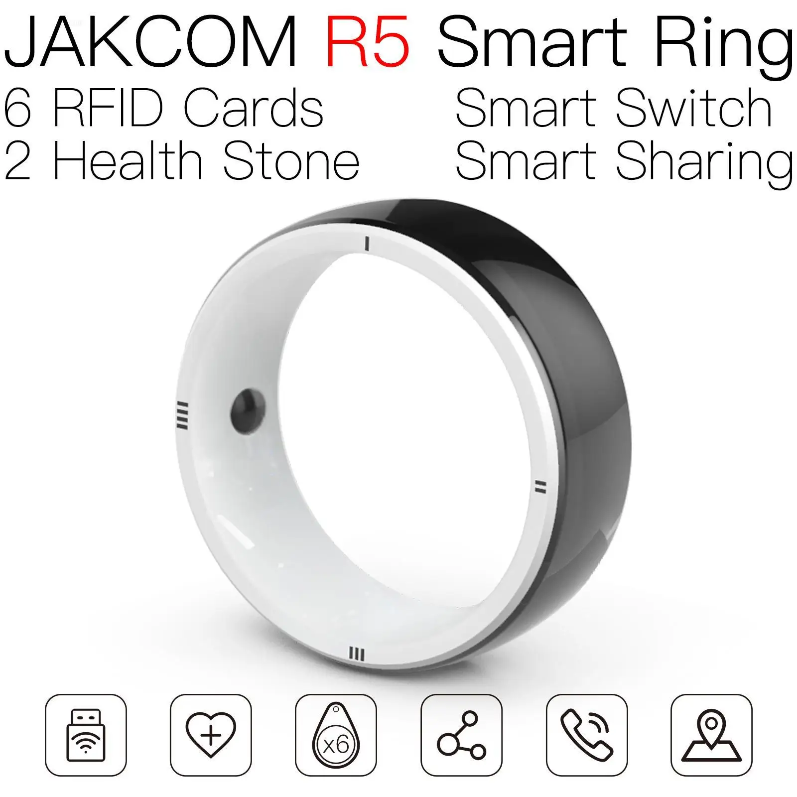 JAKCOM R5 Smart Ring Соответствует rfid-метке uhf long range one chip psx read clone перезаписываемый браслет nfc для ногтей двойной