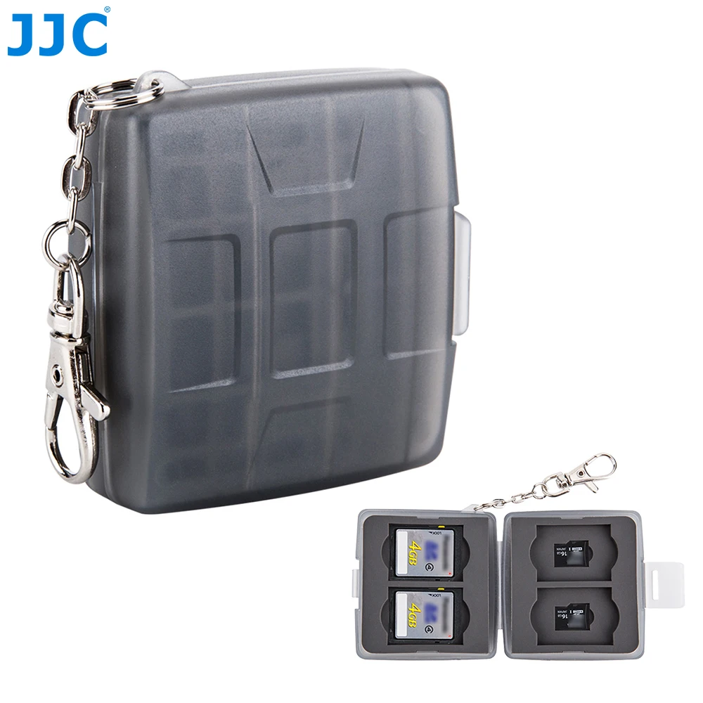 JJC 8 Слотов для переноски Чехол для карт памяти Чехол для карт SD Держатель для карт Micro SD с Карабином для 4 Карт SD/SDHC/SDXC и 4 Карт Micro SD/ TF