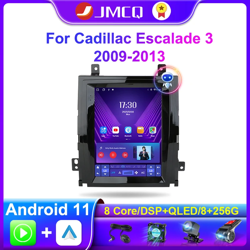 JMCQ Для Cadillac Escalade 2009-2013 Android 11 Автомобильный стерео Радио Мультимедийный видеоплеер Навигация Вертикальный экран Головное устройство