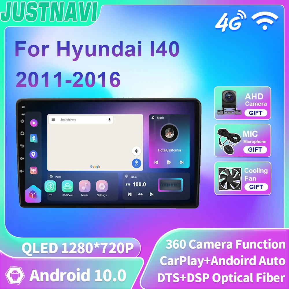 JUSTNAVI QLED Android 10 Carplay Для Hyundai I40 2011-2016 Автомобильный Радио Мультимедийный Видеоплеер Навигация GPS Без 2din 2 din DVD