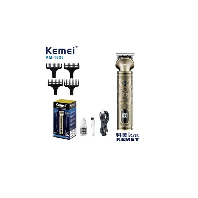 kemei машинка для стрижки волос KM-1635 перезаряжаемая машинка для стрижки волос машинное масло машинка для стрижки головы резьба по линии волос белое нажатие