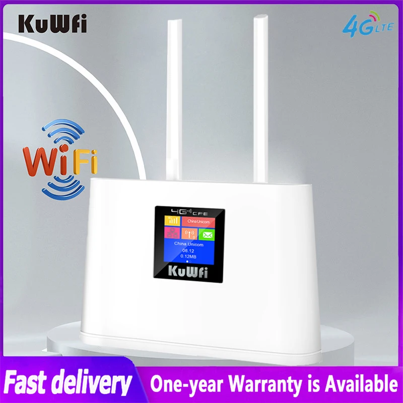 KuWFi 150 Мбит/с 4G Wifi Маршрутизатор CAT4 Разблокированный Беспроводной Lte Маршрутизатор Слот для Sim-карты CPE Мобильная точка Доступа WAN/LAN Порт Внешняя Антенна