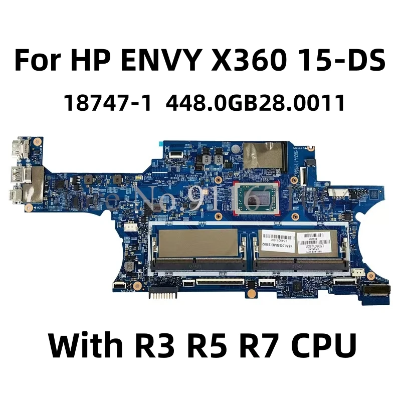 L53874-601 L53874-001 Для HP ENVY X360 15-DS 15M-DS Материнская плата ноутбука с процессором R3 R5 R7 DDR4 18747-1 Материнская плата 100% Тест В порядке