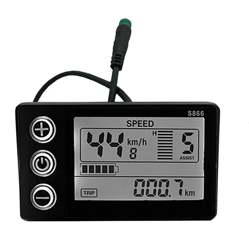 LCD-S866 Измеритель ЖК-дисплея электровелосипеда 24 В 36 В 48 В Измеритель дисплея электровелосипеда с водонепроницаемой вилкой Модификация Ebike