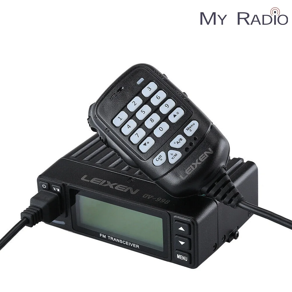 LEIXEN UV-998 Mini 25 Вт Двухдиапазонное мобильное радио 70 см и 2 М VIX APO Сигнализация Любительский Приемопередатчик Антенный Фидер Комплект Радиосвязи