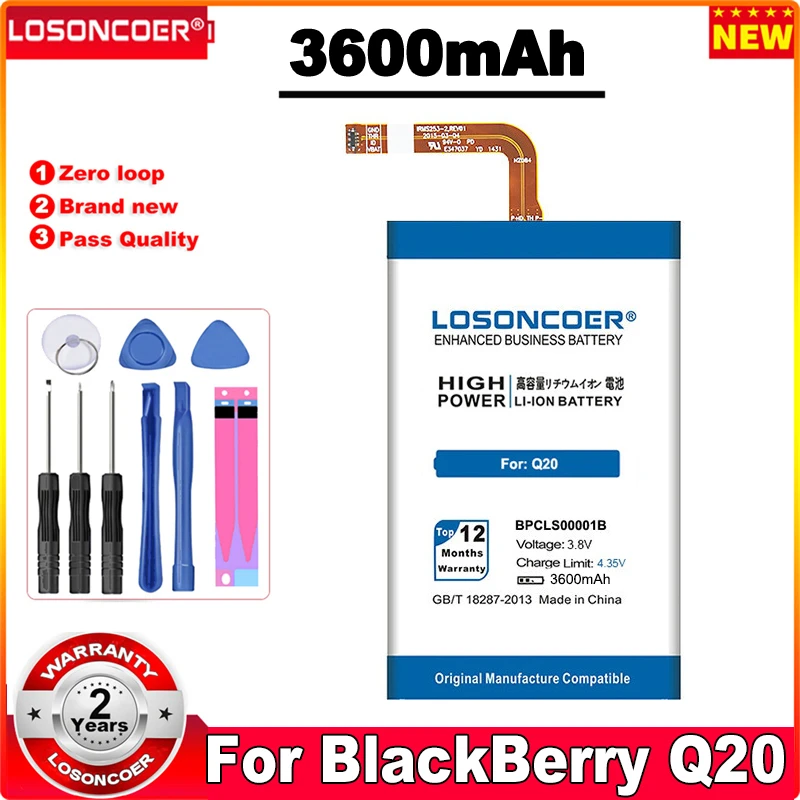LOSONCOER 3600mAh BPCLS00001B Аккумулятор Для мобильного телефона BlackBerry Q20 Classic SQC100-1 SQC100-3 Батареи