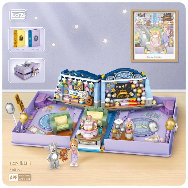 LOZ Blocks, Прекрасная Свадебная Складная книга, Строительные кирпичи для детских подарков, Забавная игрушка, Детские Brinquedos, Подарок для девочки на день рождения 1229