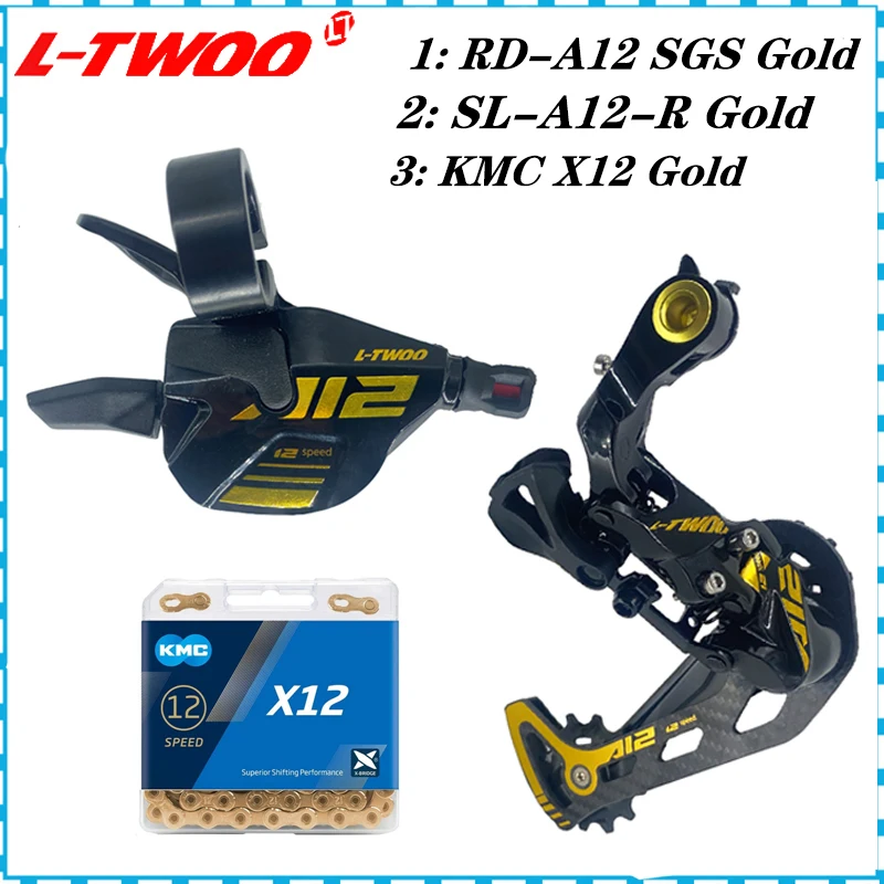 LTWOO AT12 MTB Горный Велосипед 12 Скоростей Золотой Триггер Правый Рычаг Переключения Передач Задний Переключатель из Углеродного Волокна KMC X12 Gold Chain Groupset