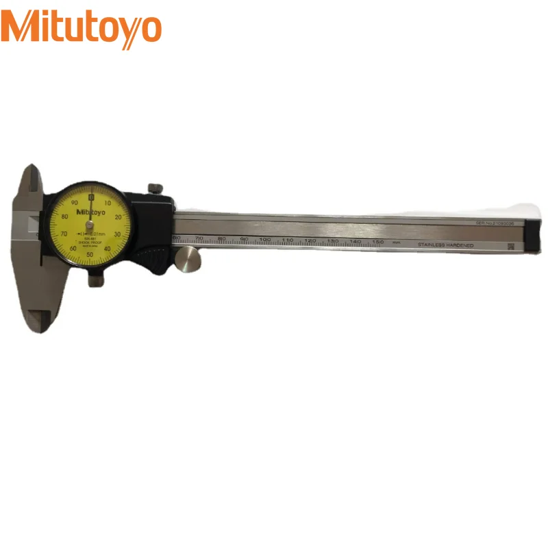 Mitutoyo 505-681 D15TN Штангенциркуль с циферблатом 6 дюймов 0-150 мм 0,01 мм Противоударные Штангенциркули с Нониусом Микрометр измерительные инструменты