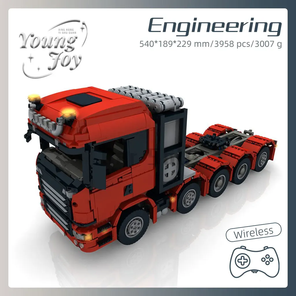 Moc-36297 Конструкторский набор На заказ RC 10x4 6 Slt Грузовик Красный Инженерный грузовик с дистанционным управлением, игрушка для детей в возрасте от 12 лет