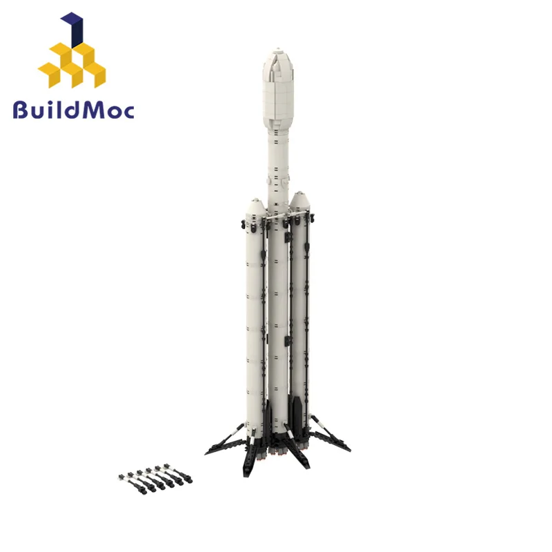MOC Idea Ракета SpaceX Falcon Heavy Saturn V Масштабный набор строительных блоков Для Сборки Космического корабля Кирпичи Игрушки Для Детей Подарок На День Рождения