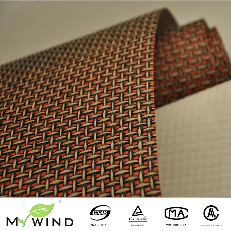 Mywind Бежевое бумажное плетение, настенное покрытие из красной фольги, специальные обои для роскошного домашнего декора