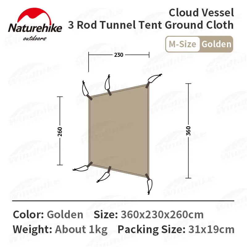Naturehike Cloud Boat 3 полюса/ 4-полюсный туннель, Кемпинг, Рыбалка, Солнцезащитный ветрозащитный коврик для палатки, Влагостойкий коврик