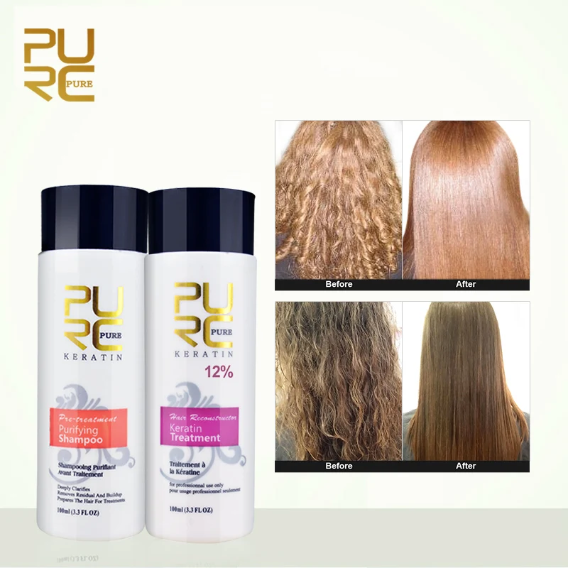 PURC Восстанавливающий Шампунь для волос Health Conditioner 12% Formalin Keratin Hair Treatment И Набор Бразильских Шампуней для ухода за волосами с Кератином