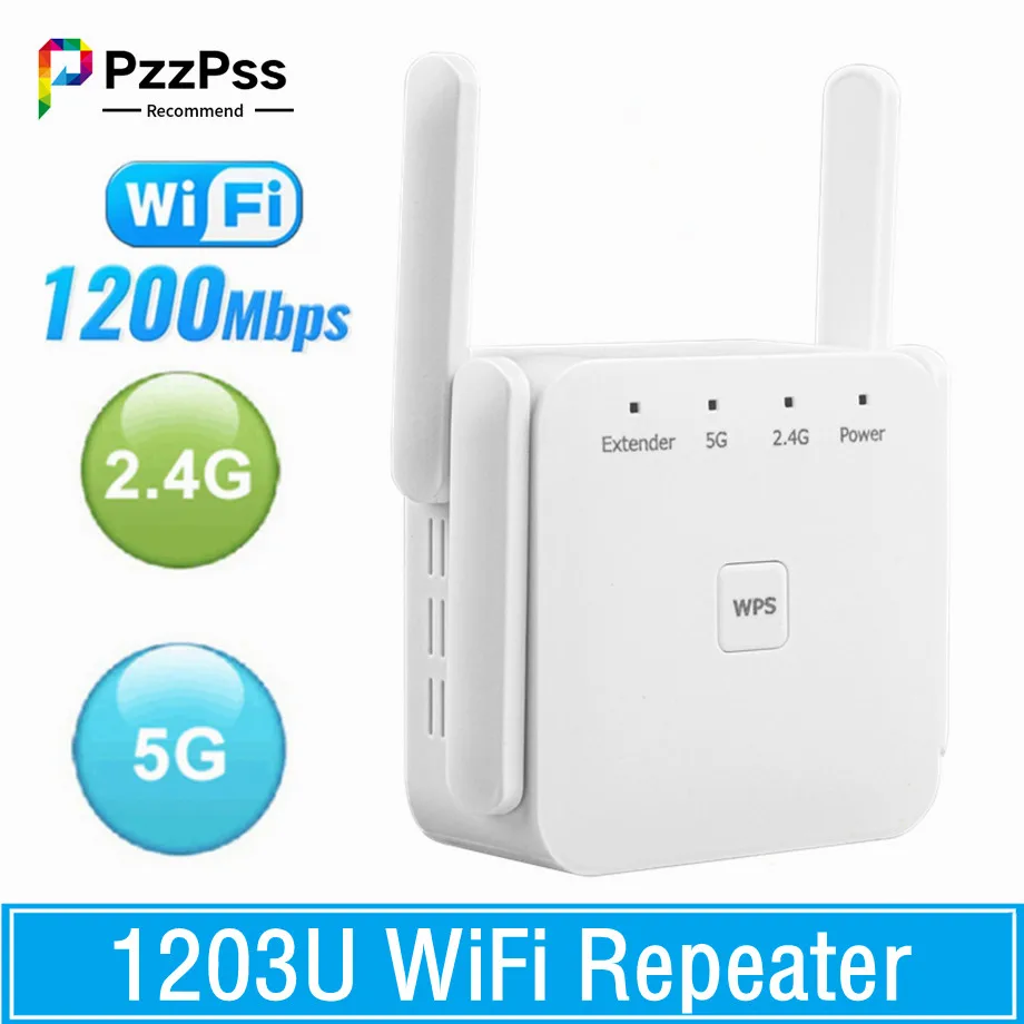 PzzPss 5 ГГц Беспроводной Wi-Fi Ретранслятор 1200 Мбит/с Маршрутизатор WiFi Удлинитель 2,4 Г Дальний Wi-Fi Усилитель 5 Г Wi-Fi Усилитель сигнала Ретранслятор