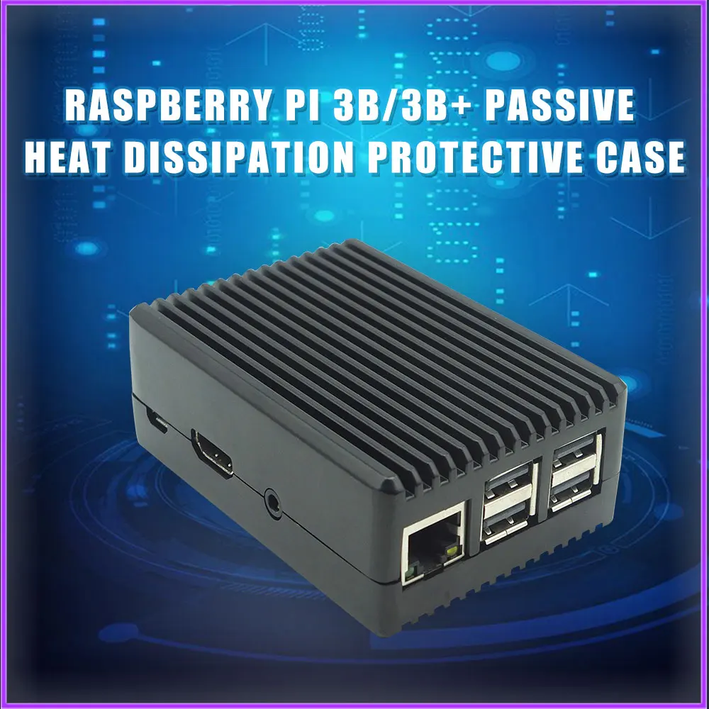 Raspberry Pi 3 Модель B Корпус Из алюминиевого Сплава с Пассивным Охлаждением, Металлический Корпус, Отвод тепла для Raspberry pi 3B/3B +