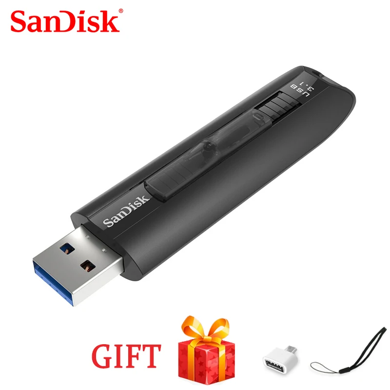 SanDisk Extreme USB Флэш-накопитель 128 ГБ USB 3,1 Флеш-накопитель 64 ГБ Флешка бизнес USB-накопитель Твердотельный U-диск SDCZ800 CZ800