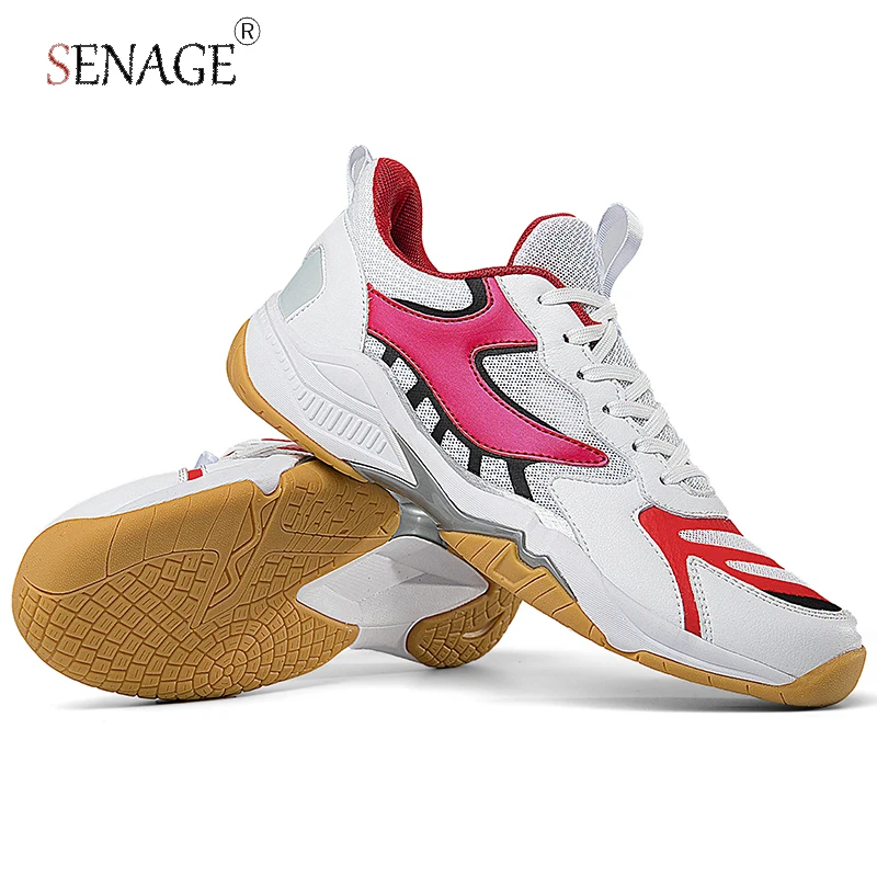 SENAGE, новые профессиональные теннисные туфли Унисекс, мужские нескользящие кроссовки для бадминтона, женские теннисные туфли высокого качества на плоской подошве