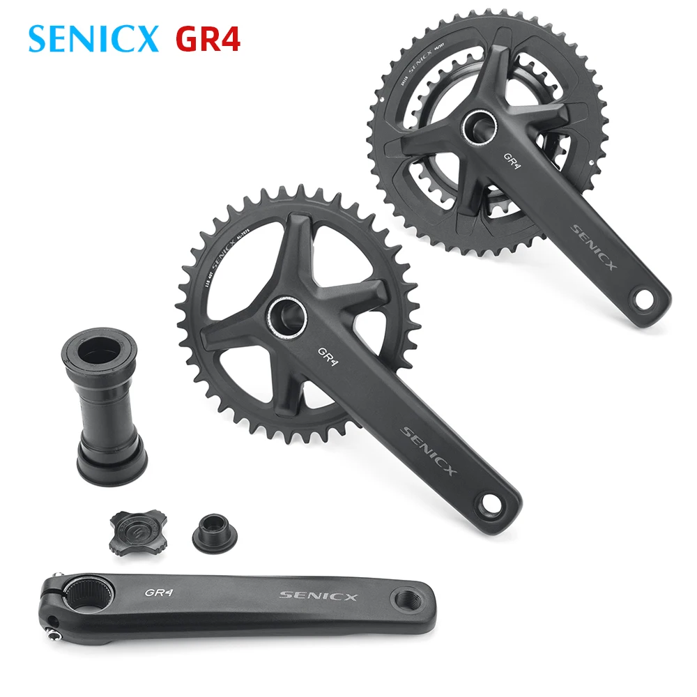 SENICX GR4 Односкоростная/двухскоростная цепь 110/80 BCD Коленчатый вал 42T 30-46T 170 мм Для Гравийных велосипедов Cyclo-Cross BB24MM