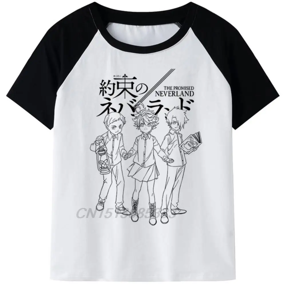 The Promised Neverland, мужские футболки с японским комиксом, Толстовки Унисекс с принтом в стиле ретро, хлопковая футболка с персонажем аниме