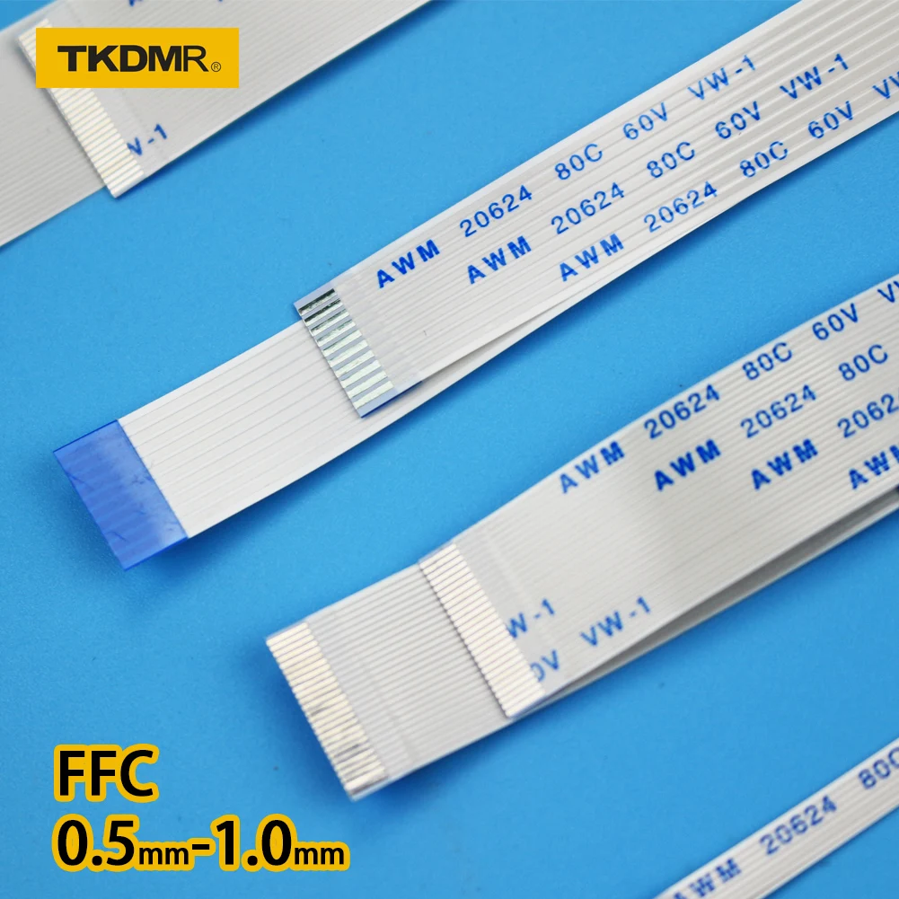 TKDMR Плоский гибкий кабель FFC FPC ЖК-кабель AWM 20624 80C 60V VW-1 FFC-0.5MM 4P/5P/6P/8P/10P/12P/14P/16P/18P/20P/24P/26P/30P/32P