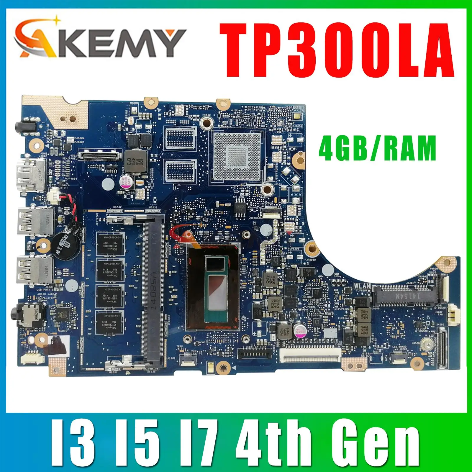 TP300LA Материнская плата для ноутбука I3-4th I5-4th I7-4th поколения 4G RAM для ASUS TP300 TP300L TP300LA Q302L Q302LA Материнская плата для ноутбука