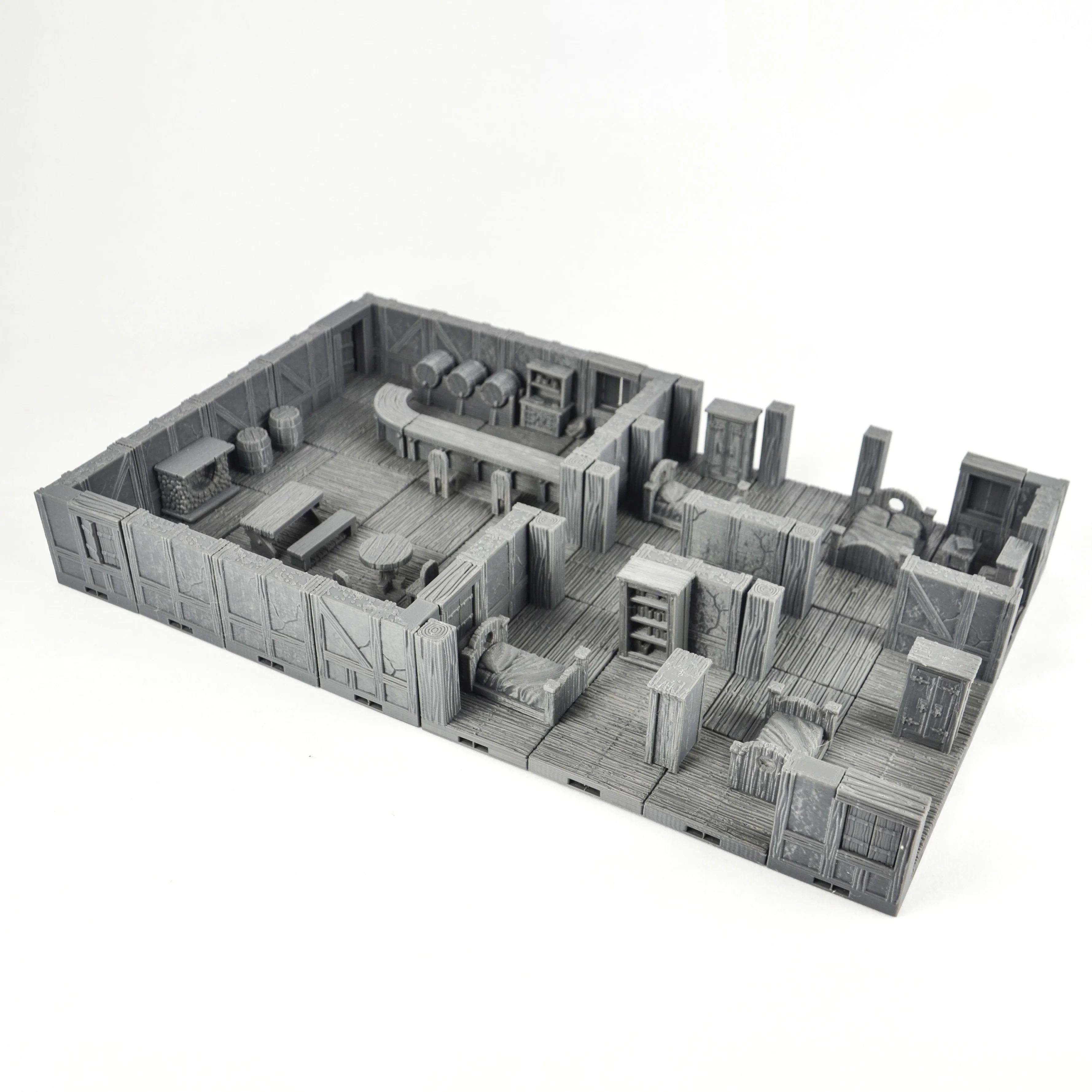 TRPG 3d принт расширение подземелий миниатюрная игра деревня, городок, таверна, строительный набор, напольная, настенная, оконная, дверная плитка, модели мебели
