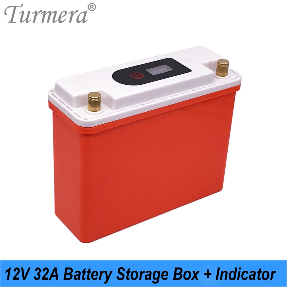 Turmera 12V от 30Ah до 80Ah Коробка для хранения Батареек с Дисплеем для 18650 21700 32700 Аккумуляторов Lifepo4 Бесперебойного питания