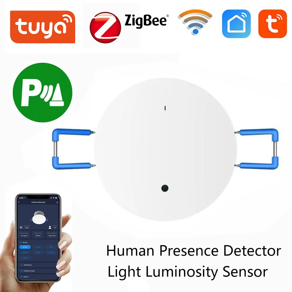 Tuya ZigBee Умный Потолочный Датчик Движения Датчик человеческого Тела Детектор Домашней Сигнализации Датчик Движения Smart Life App