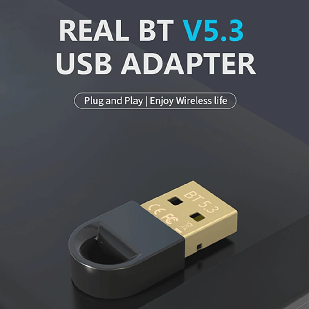 USB Bluetooth адаптер без драйвера Bluetooth 5.3 Dongle Адаптер для ПК Ноутбука Беспроводной Динамик Мышь Клавиатура Аудиоприемник